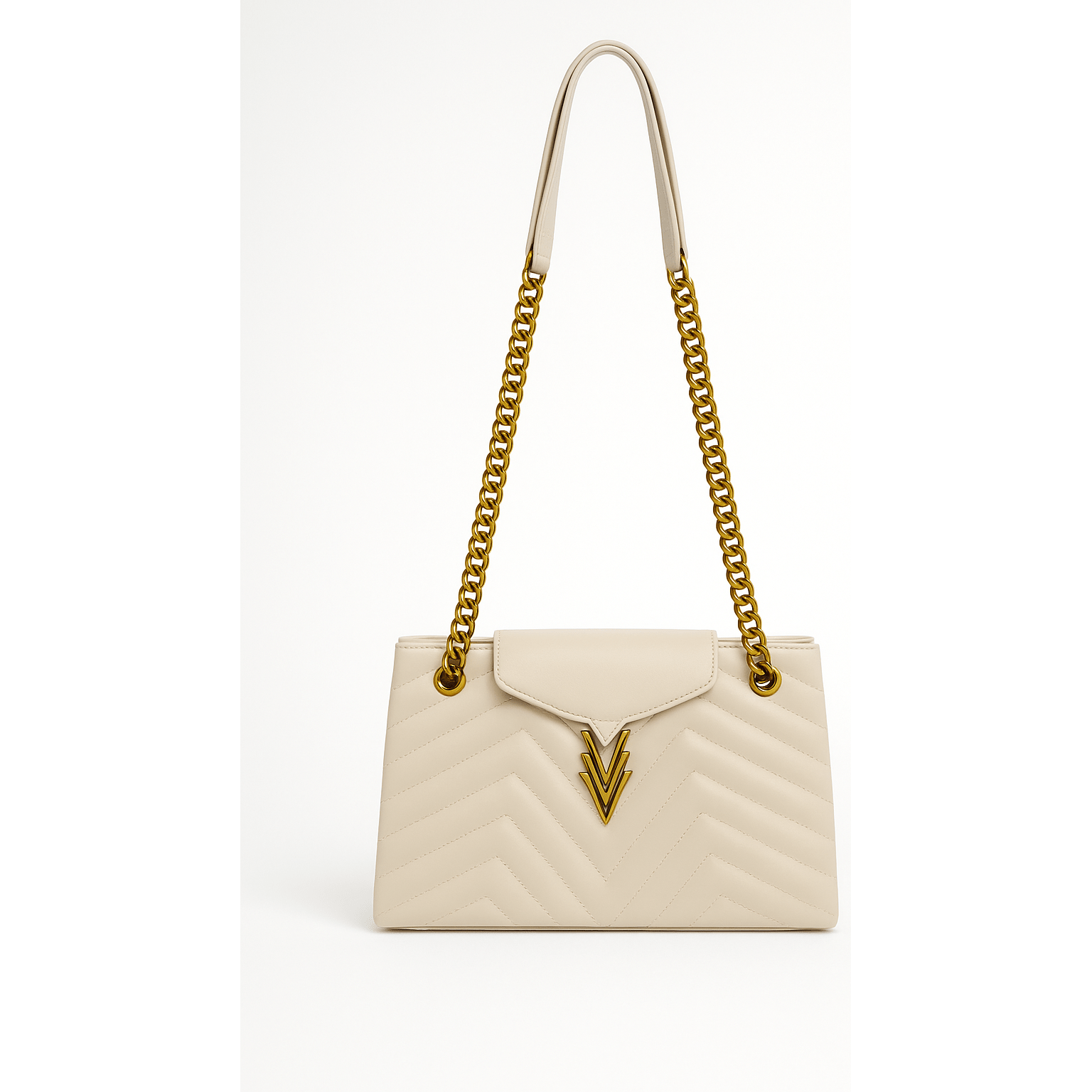 Tilly Medium Quilted Purse in Soft Dove made from Vegan Leather - VAGOSHOPS