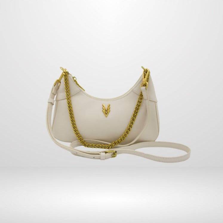 Val Hobo Chain Purse Off White - VAGOSHOPS